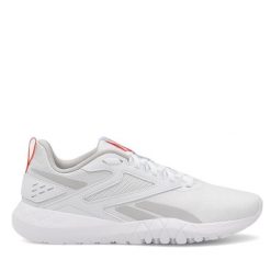 Buty na siłownię Reebok. Białe buty treningowe Reebok, bez wzorów, bez zapięcia, na fitness i siłownię. Za 249.99 zł.