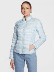 Guess Kurtka puchowa Janis W3RL04 WF5C2 Niebieski Regular Fit. Niebieskie kurtki Guess, xs, z aplikacjami, z puchu, bez kaptura. Za 499.99 zł.