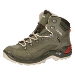 Buty trekkingowe damskie Lowa Renegade Mid Gtx. Zielone trekkingi Lowa, bez wzorów, z materiału, za kostkę, bez zapięcia. Za 761.45 zł.