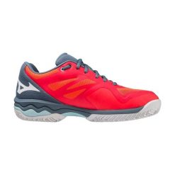 Buty do tenisa damskie Mizuno Wave Exceed Light CC. Białe buty treningowe Mizuno, bez wzorów, z materiału, bez zapięcia, tenisowe, mizuno wave. Za 504.35 zł.