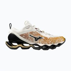 Buty Mizuno Wave Prophecy 13.2 Harvest Gold/Black/Snow White. Białe buty treningowe Mizuno, bez wzorów, z materiału, bez zapięcia, do biegania, mizuno wave. Za 979.99 zł.