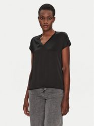 ViCOLO Bluzka TD0009 Czarny Relaxed Fit. Czarne bluzki ViCOLO, xs, bez wzorów, z wiskozy, bez kołnierzyka, bez ramiączek. Za 139.99 zł.