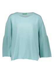 Benetton Bluza w kolorze miętowym rozmiar: S. Zielone bluzy Benetton, s, bez wzorów, z bawełny, bez kaptura. Za 61.60 zł.