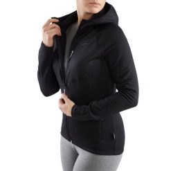 Bluza trekkingowa techniczna damska Viking Jukon Hoodie z kapturem na zamek. Czarne bluzy Viking, xl, bez wzorów, z dzianiny, bez ramiączek, z kapturem. Za 379.90 zł.