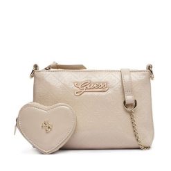 Torebka Guess. Brązowe listonoszki Guess, z aplikacjami, bez dodatków. Za 234.99 zł.