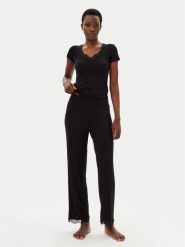 Hunkemöller Piżama Nanna 301483 Czarny Regular Fit. Czarne piżamy Hunkemöller, l, bez wzorów, z wiskozy, bez kołnierzyka, bez ramiączek. Za 129.99 zł.