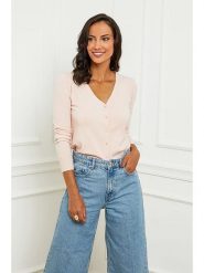 Soft Cashmere Kardigan w kolorze jasnoróżowym rozmiar: 34/36. Różowe swetry Soft Cashmere, bez wzorów, z kaszmiru, klasyczne, bez ramiączek. Za 125.45 zł.