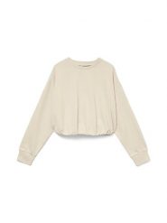 Vero Moda Bluza w kolorze beżowym rozmiar: M. Brązowe bluzy Vero Moda, m, bez wzorów, z bawełny, bez kaptura. Za 114.71 zł.