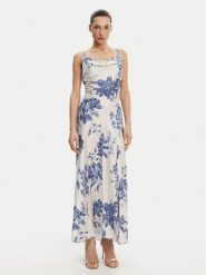 Guess Sukienka wieczorowa W5GT10 WF1T2 Écru Slim Fit. Sukienki Guess, xs, z aplikacjami, z syntetyku, wizytowe, bez kołnierzyka, bez ramiączek. Za 429.99 zł.