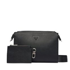 Torebka Guess. Czarne listonoszki Guess, z aplikacjami, bez dodatków. Za 364.99 zł.