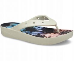 Japonki Dla Dorosłych Crocs Classic Platform Retro Resort Flip. Brązowe japonki Crocs, bez wzorów, z materiału, retro. Za 99.99 zł.