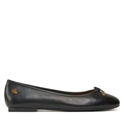 Baleriny LAUREN RALPH LAUREN. Czarne baleriny Lauren Ralph Lauren, bez wzorów, bez obcasa, bez zapięcia. Za 599.99 zł.