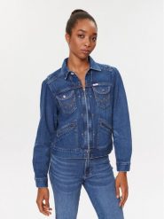 Wrangler Kurtka jeansowa Jen 112346210 Niebieski Regular Fit. Niebieskie kurtki Wrangler, xs, bez wzorów, z bawełny, bez kaptura. Za 219.00 zł.