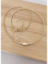 La Asena Pozłacany naszyjnik - dł. 42 cm rozmiar: onesize. Żółte naszyjniki La Asena, z materiału, pozłacane. Za 39.99 zł.