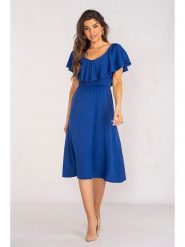 Awama Sukienka w kolorze niebieskim rozmiar: XL. Niebieskie sukienki Awama, xl, bez wzorów, bez kołnierzyka, bez ramiączek, midi. Za 132.98 zł.