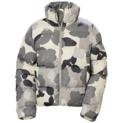 Damska kurtka puchowa Helly Hansen Jade. Szare kurtki Helly Hansen, na zimę, bez wzorów, z puchu, bez kaptura. W wyprzedaży za 616.95 zł.