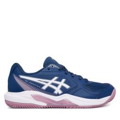 Buty do tenisa Asics. Niebieskie buty treningowe ASICS, bez wzorów, bez zapięcia, tenisowe. Za 309.99 zł.