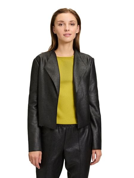 CARTOON Kurtka przejściowa w kolorze czarnym rozmiar: 44. Czarne kurtki Cartoon, bez wzorów, ze skóry, bez kaptura. Za 132.05 zł.