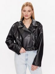 Gina Tricot Kurtka z imitacji skóry Amalia 19206 Czarny Regular Fit. Czarne kurtki Gina Tricot, xl, bez wzorów, ze skóry, bez kaptura. Za 259.99 zł.