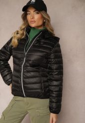 Czarna Kurtka Przejściowa z Kapturem Odpinanym Labetha. Czarne kurtki Renee, l, bez wzorów, z jeansu, eleganckie, z kapturem. W wyprzedaży za 134.99 zł.