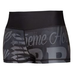 Spodenki sportowe damskie do jogi fitnessu EXTREME HOBBY LETTERS. Czarne szorty sportowe EXTREME HOBBY, bez wzorów, z dzianiny, do biegania. Za 149.00 zł.