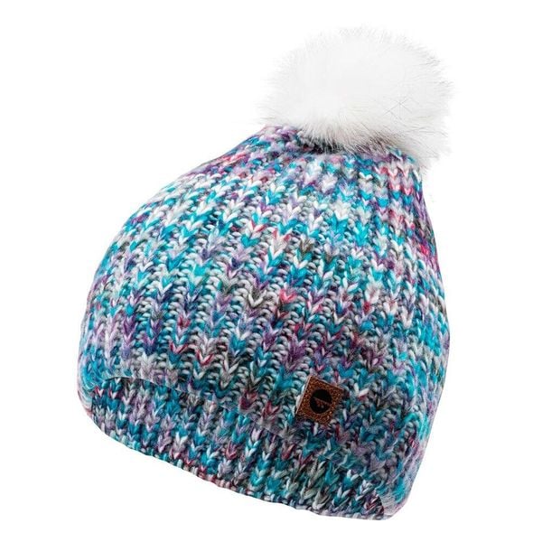 Zimowa Czapka Damska Lady Vikna. Białe czapki zimowe Hi-tec, z aplikacjami, z dzianiny. Za 35.99 zł.