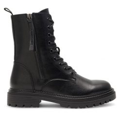 Botki JENNY. Czarne botki Jenny, bez wzorów, bez obcasa, na płaskiej podeszwie, bez zapięcia. Za 169.99 zł.