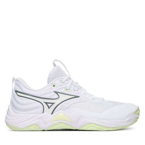 Buty halowe Mizuno. Białe buty sportowe lifestyle Mizuno, bez wzorów, sportowe, bez zapięcia, mizuno wave. Za 673.99 zł.