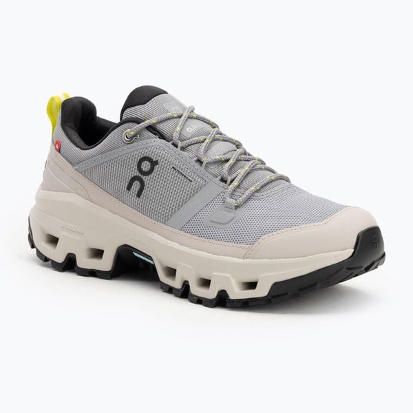 Buty damskie On Cloudrock Low Waterproof. Szare buty trekkingowe On, z gumy, bez zapięcia. Za 810.50 zł.