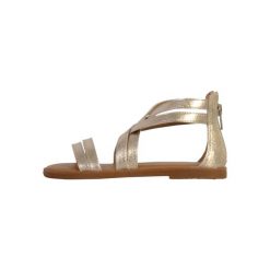 Sandały GEOX J SANDAL KARLY Złoty. Szare sandały Geox, bez wzorów, z syntetyku, sportowe, bez obcasa, bez zapięcia. Za 218.99 zł.