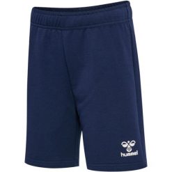 Krótkie Spodenki szorty dziecięce bawełniane Hummel hml ON Shorts r. 128Krótkie. Niebieskie szorty Hummel, bez wzorów, z bawełny, sportowe. Za 85.00 zł.