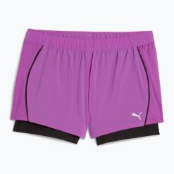 Spodenki do biegania damskie PUMA Run Velocity 2IN1 3". Fioletowe szorty sportowe Puma, bez wzorów, z materiału, do biegania. Za 139.99 zł.