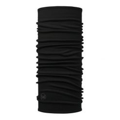 Chusta wielofunkcyjna z wełny merynosów Buff Merino Midweight. Czarne chusty Buff, bez wzorów, z wełny. Za 149.90 zł.