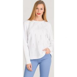 BLUZA LIU JO. Białe bluzy Liu Jo, l, z aplikacjami, z bawełny, bez ramiączek, bez kaptura. Za 401.40 zł.
