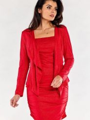 Żakiet Model A559 Red - awama. Czerwone marynarki i żakiety Awama, l, bez wzorów, z elastanu, bez ramiączek. Za 256.23 zł.