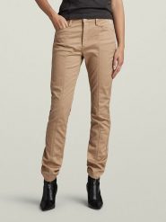 G-Star Spodnie chino w kolorze beżowym rozmiar: W28/L30. Brązowe chinosy G-Star, bez wzorów, retro, z podwyższonym stanem. Za 163.26 zł.