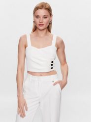 Liu Jo Top CA3095 T2200 Biały Regular Fit. Białe topy Liu Jo, bez wzorów, z syntetyku, bez kołnierzyka, bez ramiączek. Za 419.99 zł.