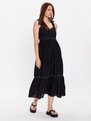 Brave Soul Sukienka letnia LDRW-569LEILA Czarny Relaxed Fit. Czarne sukienki Brave Soul, s, bez wzorów, z bawełny, bez kołnierzyka, bez ramiączek. Za 83.99 zł.