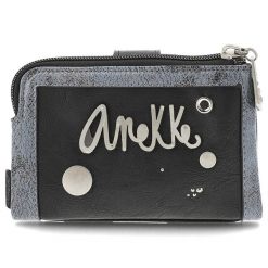 Granatowy Zgrabny Portfel Damski Anekke Core. Niebieskie portfele Anekke, z aplikacjami, z materiału. Za 179.00 zł.