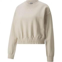 Bluza sportowa damska Puma Crew TR. Białe bluzy bez kaptura Puma, xs, bez wzorów, bez kaptura, na fitness i siłownię. Za 166.00 zł.