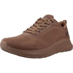 Buty SKECHERS BOBS SQUAD Brązowy. Brązowe trekkingi Skechers, bez wzorów, z tkaniny, bez zapięcia, na fitness i siłownię. Za 263.99 zł.