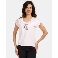 T-shirt da donna in cotone Kilpi ROANE-W. Białe t-shirty Kilpi, l, bez wzorów, sportowe, bez kołnierzyka, bez ramiączek. Za 91.56 zł.