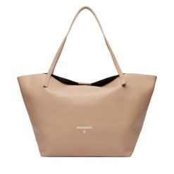 Torebka Patrizia Pepe. Brązowe shopper bag Patrizia Pepe, bez wzorów, bez dodatków. Za 1,289.00 zł.