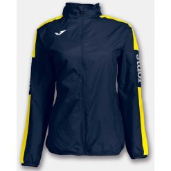 Joma Rainjacket Champion Ship IV kurtka damska granatowo-żółta XL. Niebieskie kurtki Joma, xl, bez wzorów, bez kaptura. Za 169.99 zł.