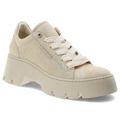 Złote Półbuty Chebello Modne Obuwie Damskie. Żółte półbuty wsuwane CheBello, bez wzorów, z materiału, eleganckie, bez obcasa. Za 485.99 zł.
