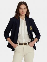 Lauren Ralph Lauren Marynarka 200797305005 Granatowy Slim Fit. Niebieskie marynarki i żakiety Lauren Ralph Lauren, xs, bez wzorów, z bawełny, bez ramiączek. Za 999.99 zł.