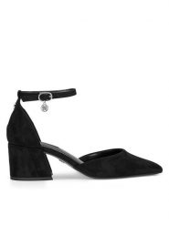 Nine West Czółenka WFA3358-1A Czarny. Czarne czółenka Nine West, bez wzorów, z materiału, bez obcasa, bez zapięcia. Za 229.99 zł.