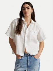 Polo Ralph Lauren Koszula 211965847001 Biały Relaxed Fit. Białe koszule Polo Ralph Lauren, l, bez wzorów, ze lnu, bez kołnierzyka, bez ramiączek. Za 559.99 zł.