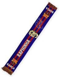 Szalik Barcelona Raphinha - oficjalny licencjonowany. Czerwone szaliki i kominy FC Barcelona, bez wzorów, z bawełny. Za 94.90 zł.