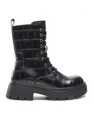 Jenny Fairy Trapery WS125-11 Czarny. Czarne traperki Jenny Fairy, bez wzorów, ze skóry, bez obcasa, bez zapięcia. Za 179.99 zł.